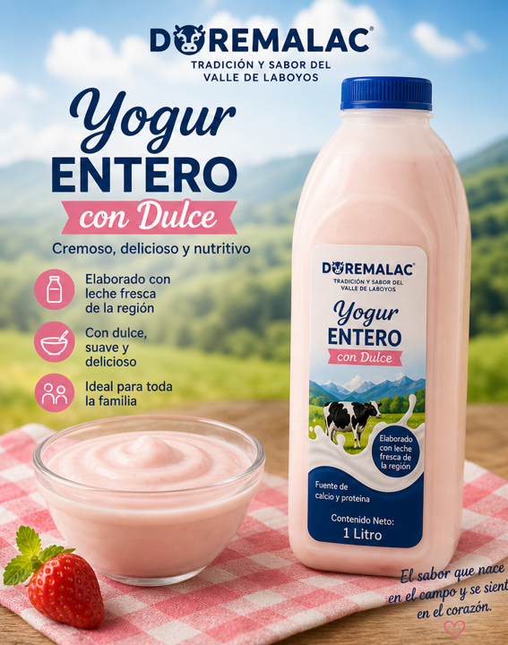 Yogur Entero con Dulce 1L